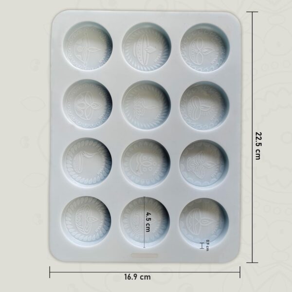 Happy Diwali Round Diya Coin Chocolate Silicone Mold - Image 4