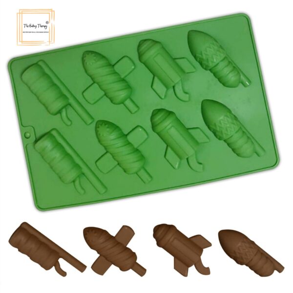 8 Cavity Flying Rocket Shape Diwali Cracker Silicone Mold - Image 4