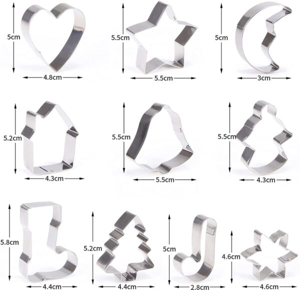Christmas Cookie Cutter, Xmas Cookie Cutter, 10 Piece - Image 2