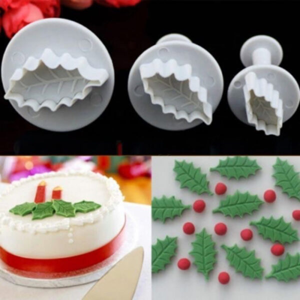 Veined Holly Leaf Plunger Cutters, Set of 3 Pieces - Image 2