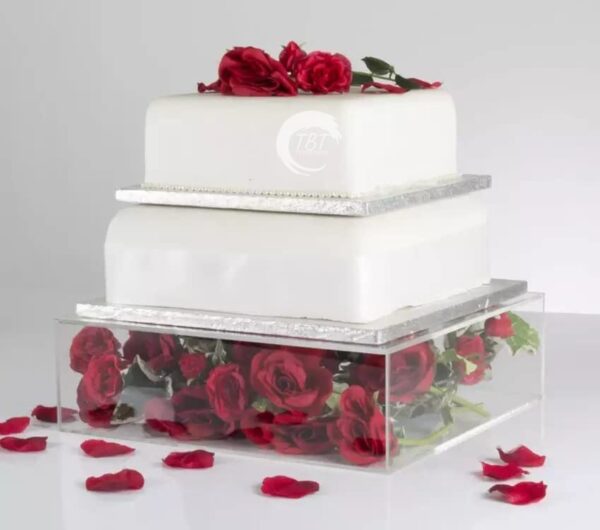 Square Tire Cake Spacer 8″ X 4″ Acrylic Clear Cake Display Spacer - Image 5