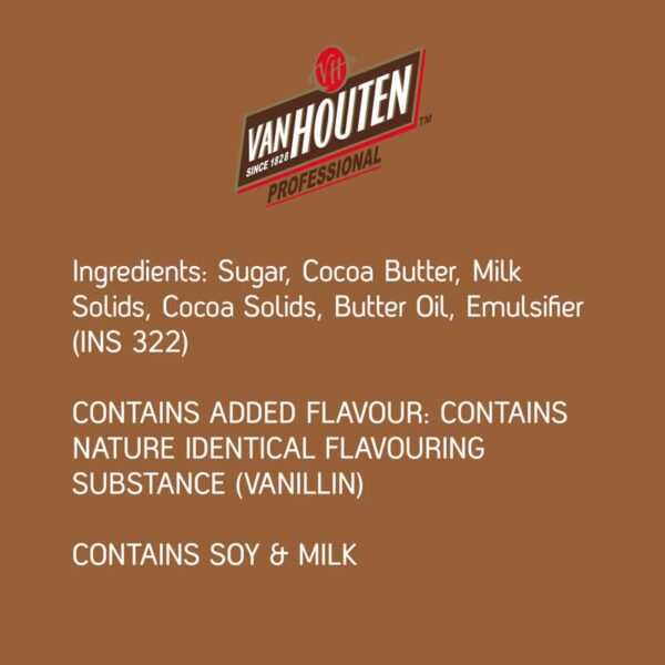 Vanhouten 35.6% Professional Milk Chocolate Couverture - 1 KG - Image 4