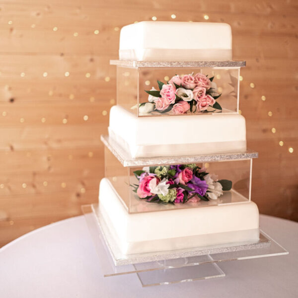 Square Tire Cake Spacer 8″ X 4″ Acrylic Clear Cake Display Spacer - Image 4