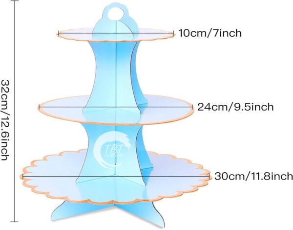 3 Tier Theme Cardboard Cupcake Stand Holder - Image 2