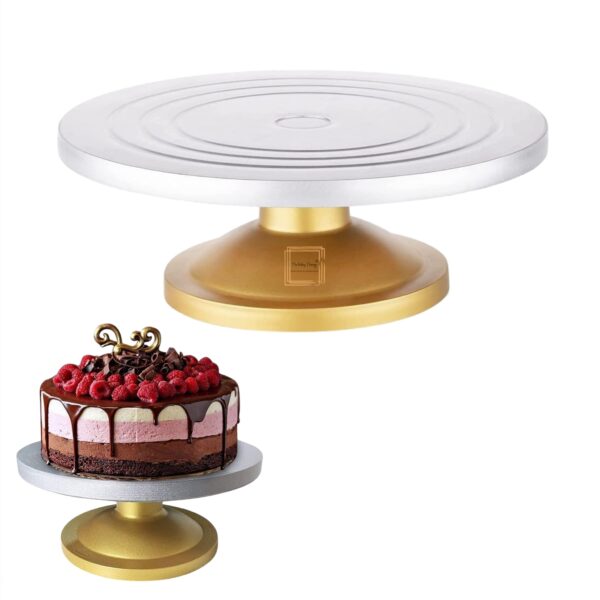 heavy-quality-rotating-golden-silver-fibre-cake-turntable-30cm