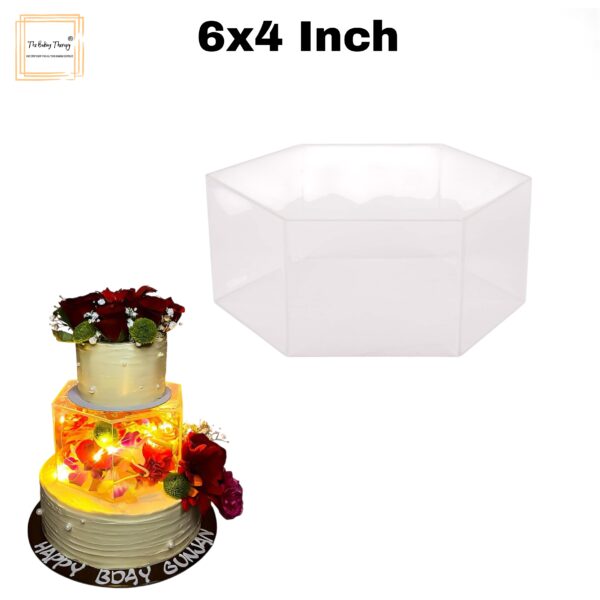 hexagon-tire-cake-spacer-6-x-4-acrylic-clear-cake-display-spacer