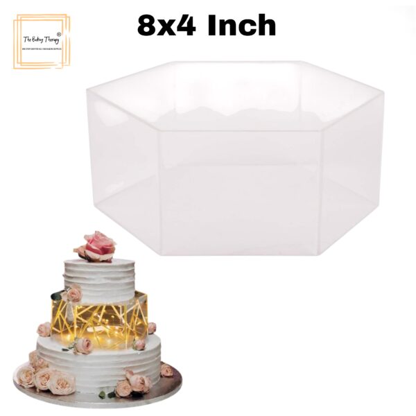 hexagon-tire-cake-spacer-8-x-4-acrylic-clear-cake-display-spacer