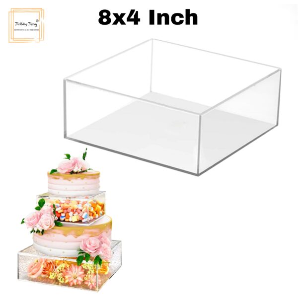 square-tire-cake-spacer-8″-x-4″-acrylic-clear-cake-display-spacer