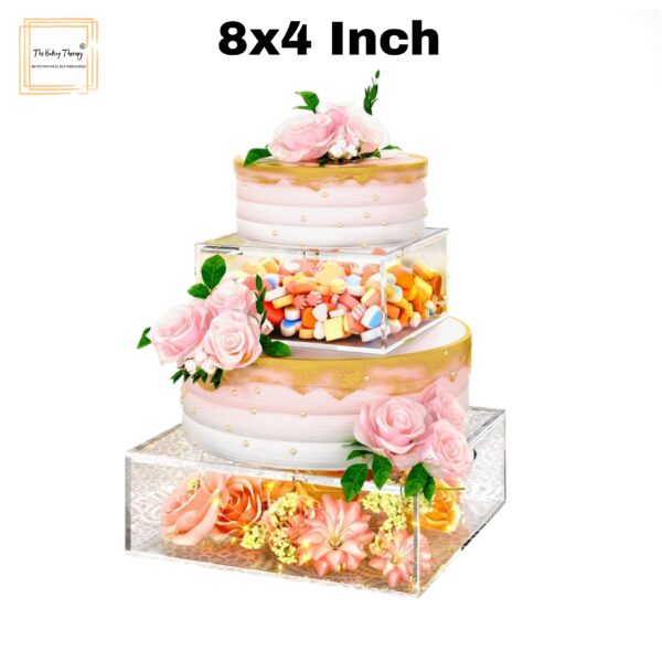 square-tire-cake-spacer-8″-x-4″-acrylic-clear-cake-display-spacer