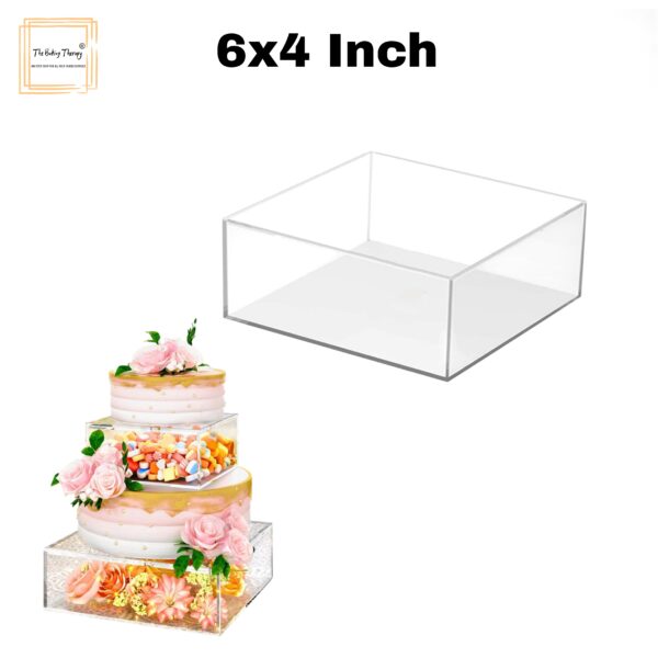 square-tire-cake-spacer-6″-x-4″-acrylic-clear-cake-display-spacer