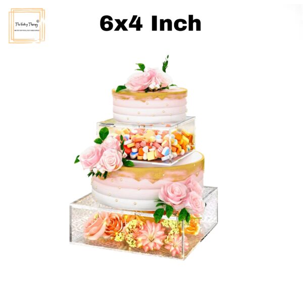 square-tire-cake-spacer-6″-x-4″-acrylic-clear-cake-display-spacer