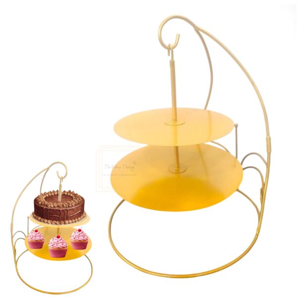 double-2-tier-hanging-chandelier-iron-metal-dessert-cupcake-cake-stand