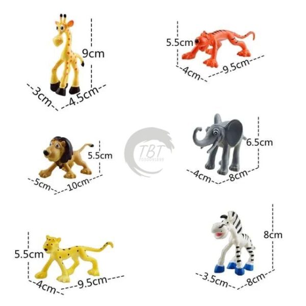 Animal Zoo Toy Cake Topper Set { Set Of 6 Piece } - Image 4