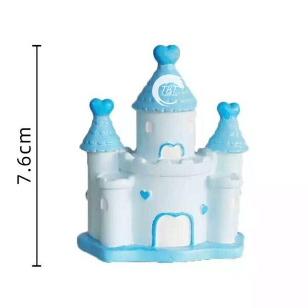 Pink Blue 3D Princess Castle Cake Toy Topper - 1 Piece - Image 2
