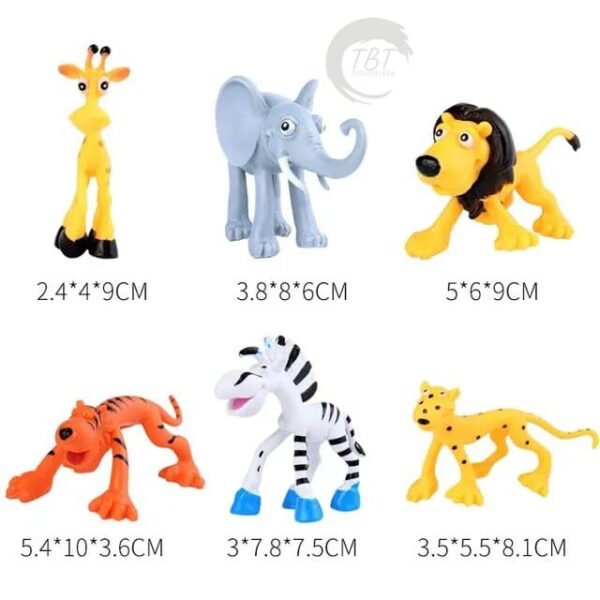 Animal Zoo Toy Cake Topper Set { Set Of 6 Piece } - Image 3