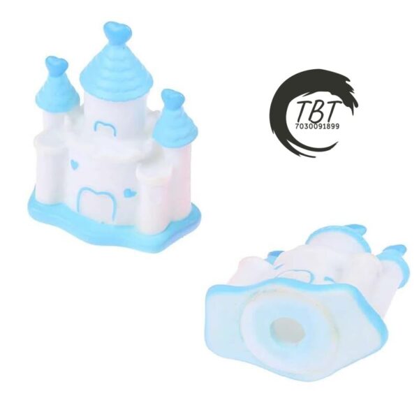 Pink Blue 3D Princess Castle Cake Toy Topper - 1 Piece - Image 3