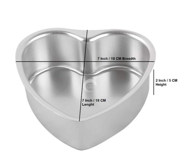 Aluminium Heart Shape Cake Mould Cake Tin - 7x2 Inch - Image 2