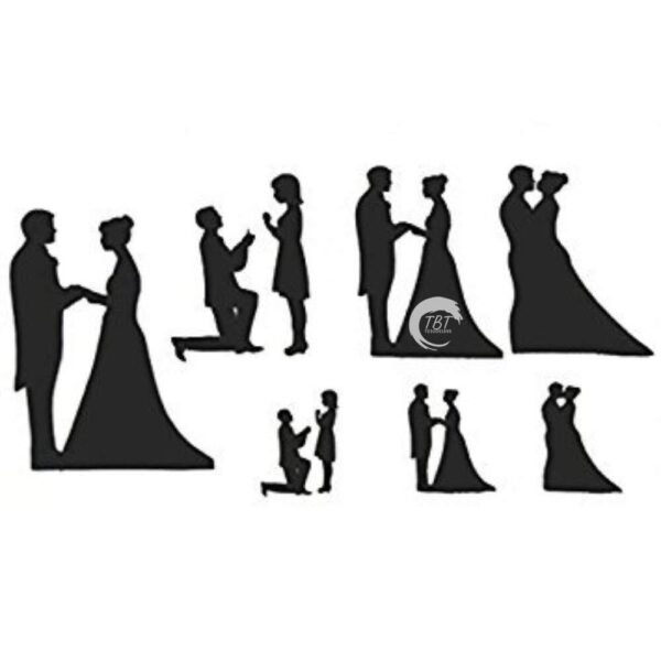 Wedding Couple Silhouette Cutter Set { Set Of 7 Piece } - Image 3