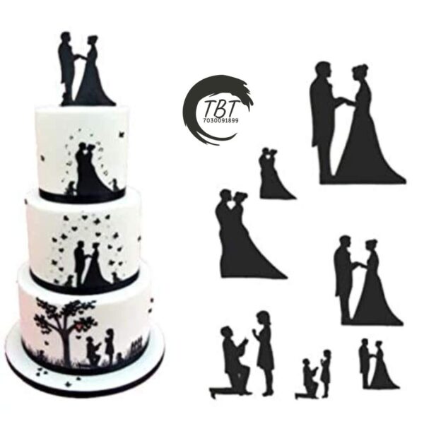 Wedding Couple Silhouette Cutter Set { Set Of 7 Piece } - Image 2