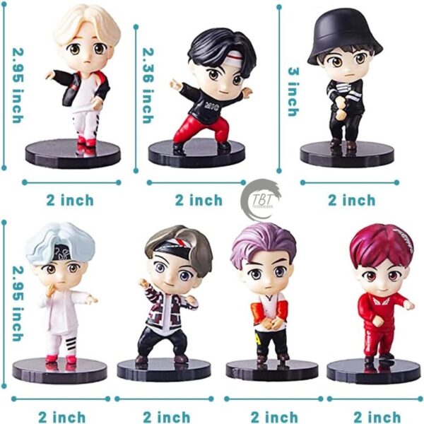 Mini BTS Army Cake Decoration Toy Set { Set Of 7 Piece } - Image 3