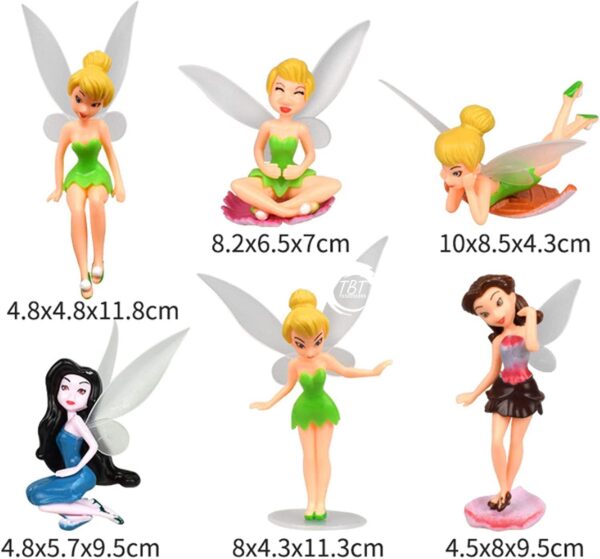 Tinkerbell Fairy Tal Cake Decoration Toy { Set Of 6 Piece } - Image 2