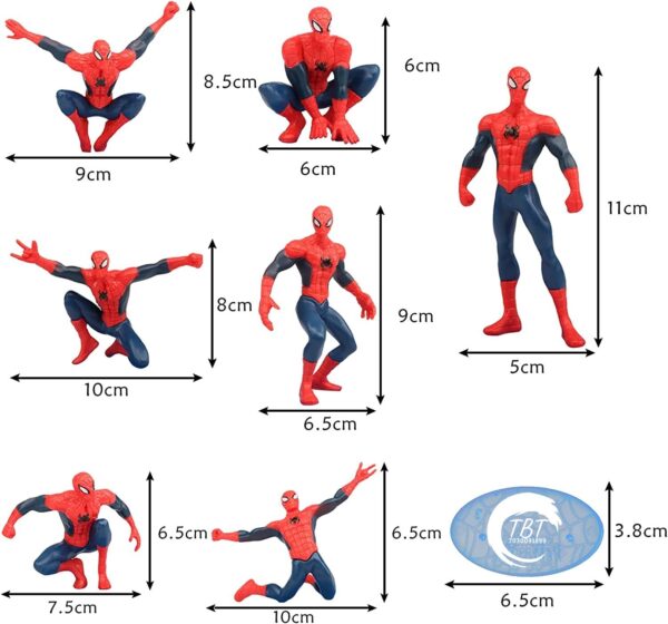 SpiderMan Cake Decorating Toy Topper { Set Of 7 Piece } - Image 3