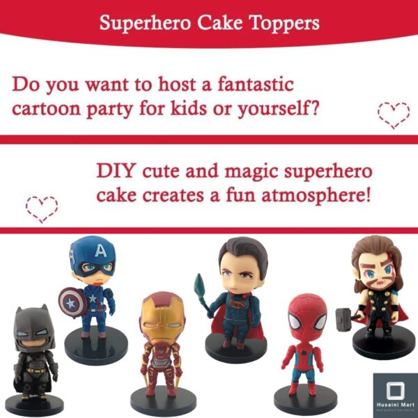 Mini Avengers Toys Cake Decorations { Set Of 6 Piece } - Image 3