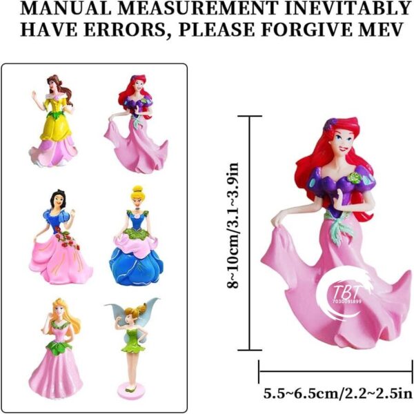 Disney Princess Cake Topper Toy { Set Of 6 Piece } - Image 2