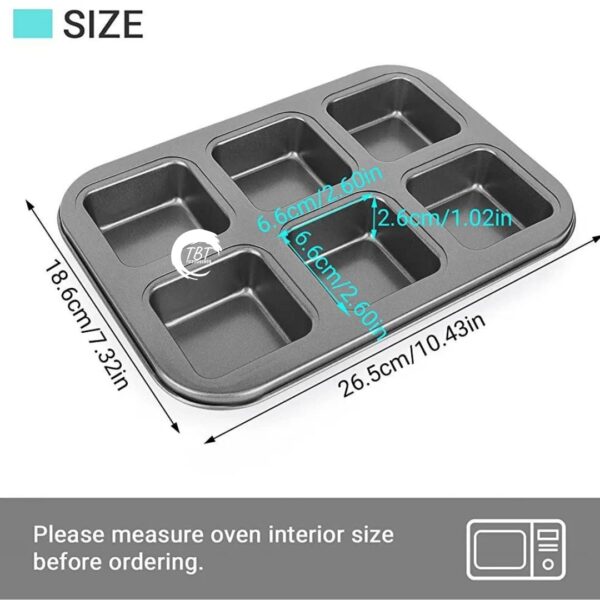 Carbon Steel Brownie Tray - 6 Slot - Image 2