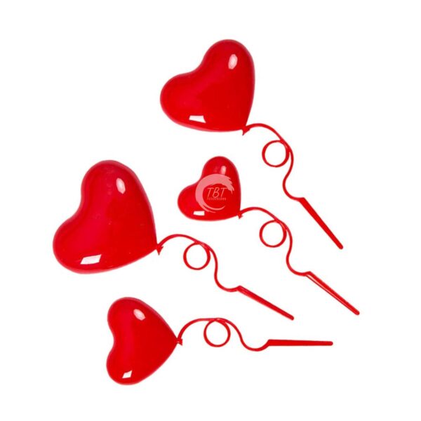 Plastic Red Heart Balloon Cake Topper - Image 3