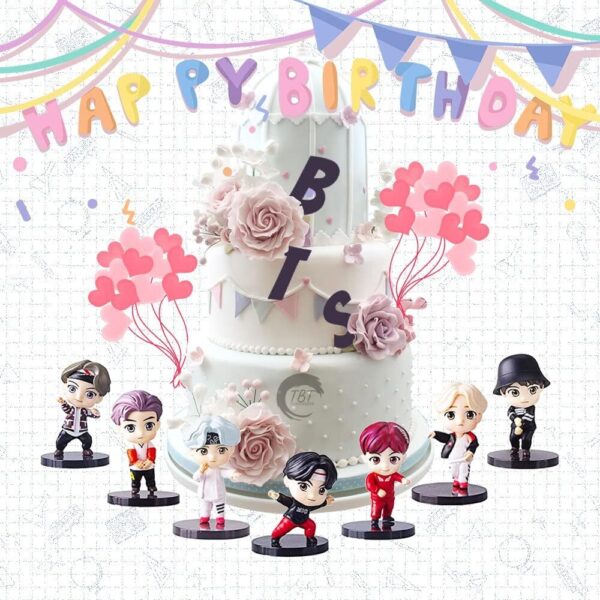 Mini BTS Army Cake Decoration Toy Set { Set Of 7 Piece } - Image 4