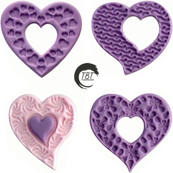 Fantasy Heart Fondant Cutters { Pack of 4 Piece } - Image 3