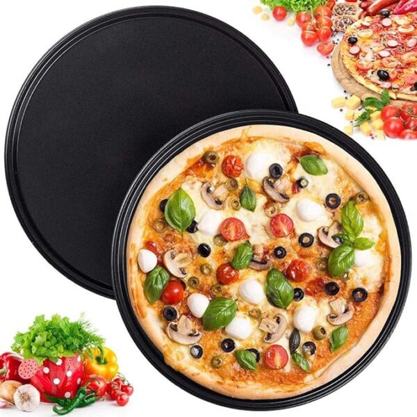 Carbon Steel Non-Stick Pizza Pan Pizza Tray - 22CM - Image 2