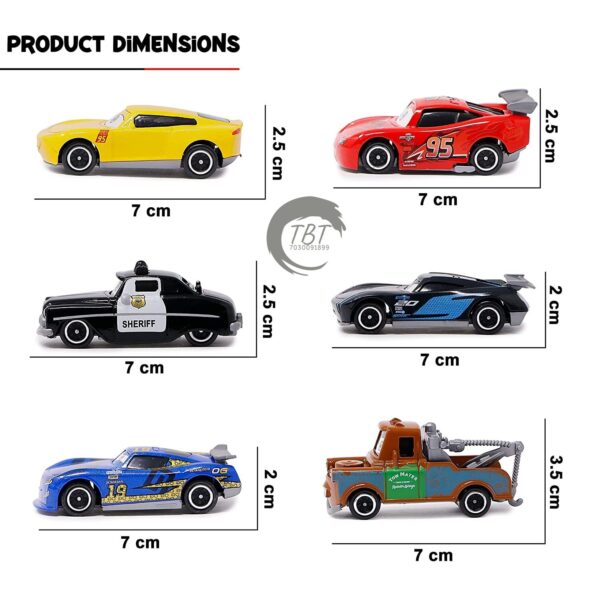 Mini Die Cast Car Vehicle { Set Of 6 Piece } - Image 2