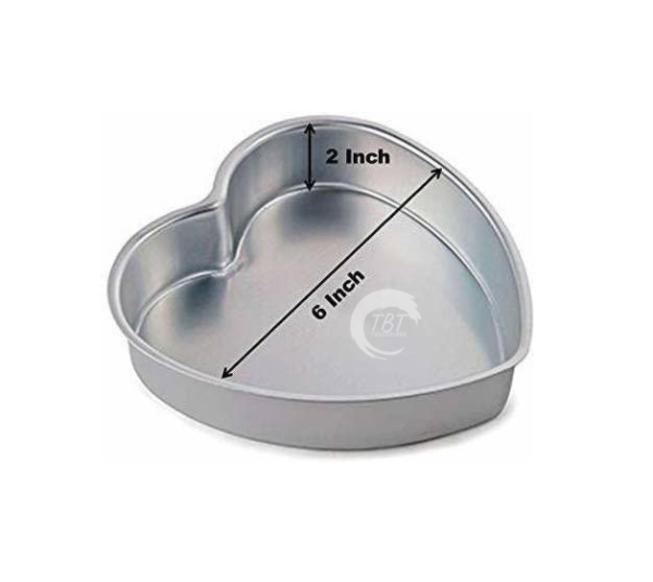 Aluminium Heart Shape Cake Mould Cake Tin - 6x2 Inch - Image 2