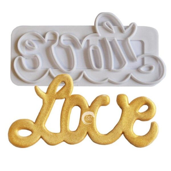 Curved Words Love Fondant Cutter - Image 3