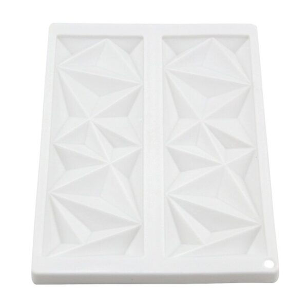 3D 2 Cavity Rectangle Diamond Garnishing Shape Chocolate Mold - Image 4