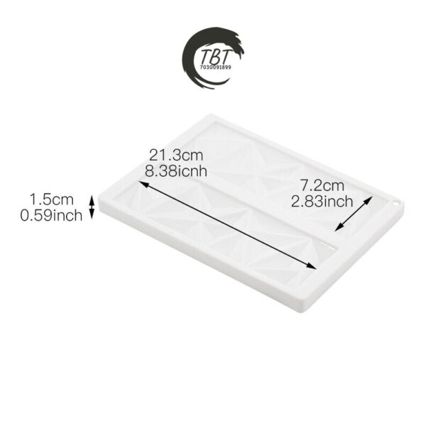 3D 2 Cavity Rectangle Diamond Garnishing Shape Chocolate Mold - Image 2
