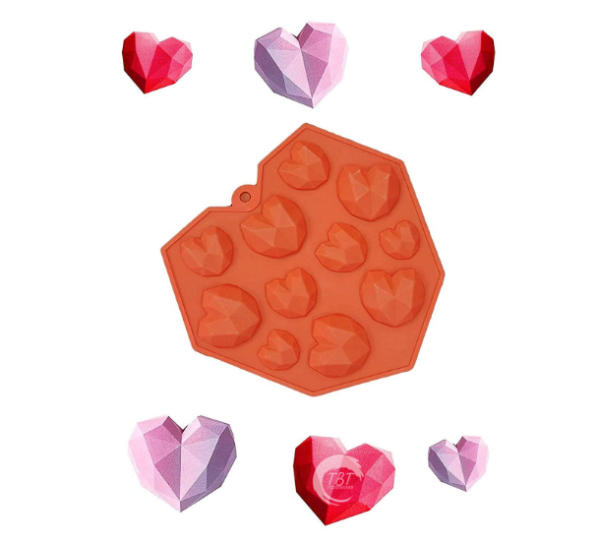 11-cavity-3d-small-diamond-heart-silicone-mold