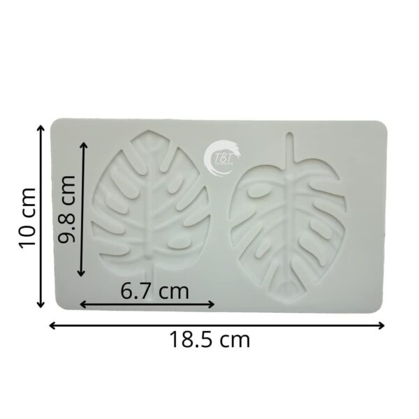 2 Cavities Tropical Leaf Silicone Fondant Mold - Image 2