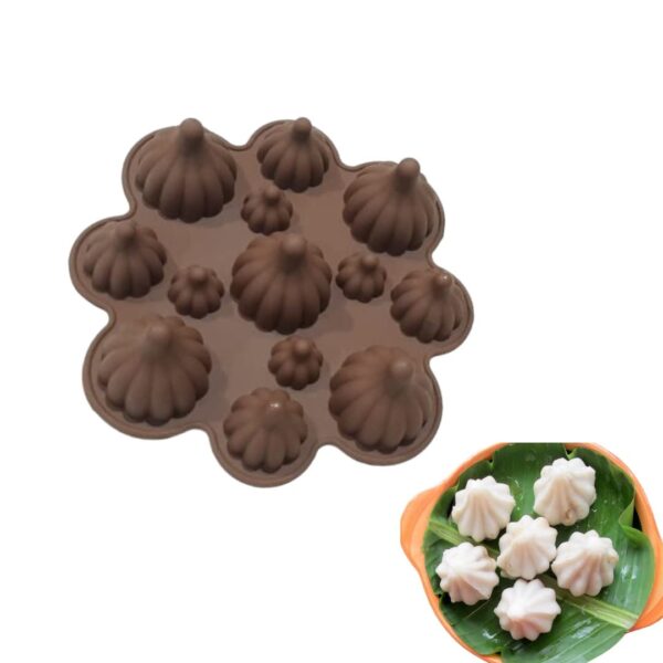 13 Cavity Big & Small Silicone Modak Shape Chocolate Mold - Image 4