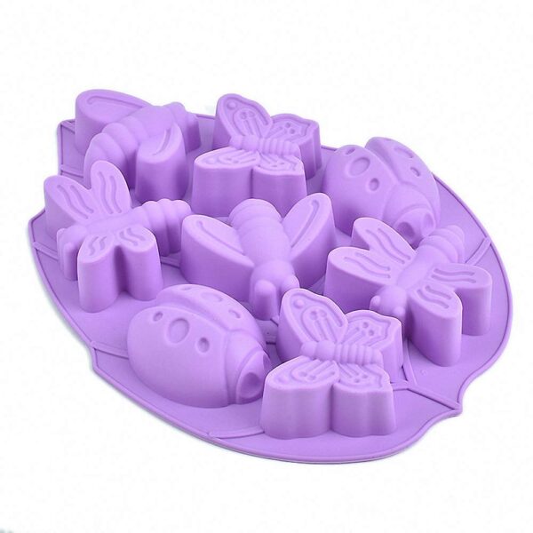 Insect Butterfly Dragonfly Bee Ladybug Silicone Cake Mold - Image 2
