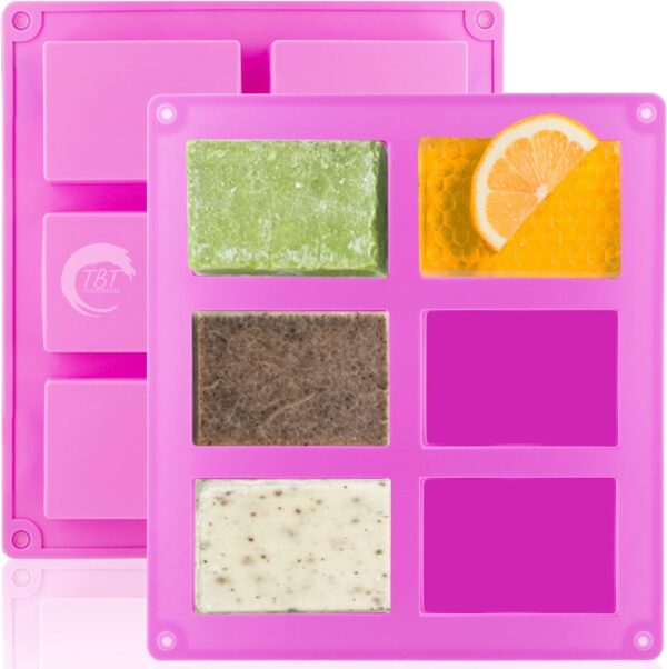 6 Cavities DIY Silicone Handmade Soap Mold - Image 3