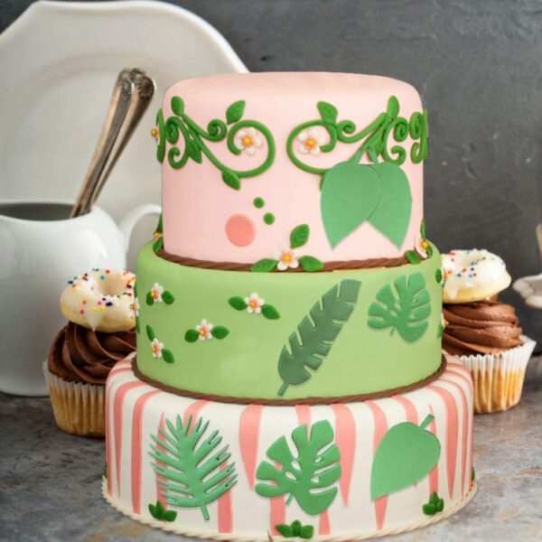 2 Cavities Tropical Leaf Silicone Fondant Mold - Image 4