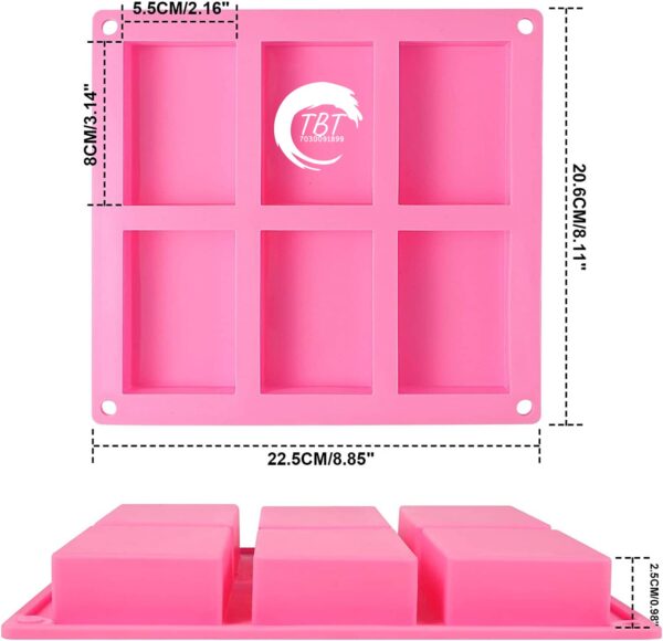 6 Cavities DIY Silicone Handmade Soap Mold - Image 7