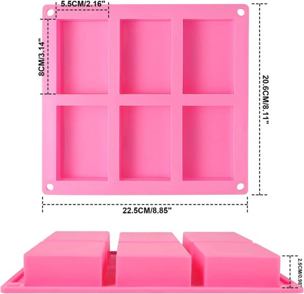 6 Cavities DIY Silicone Handmade Soap Mold - Image 2