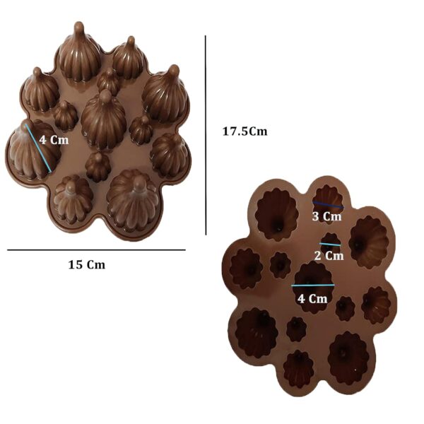 13 Cavity Big & Small Silicone Modak Shape Chocolate Mold - Image 2
