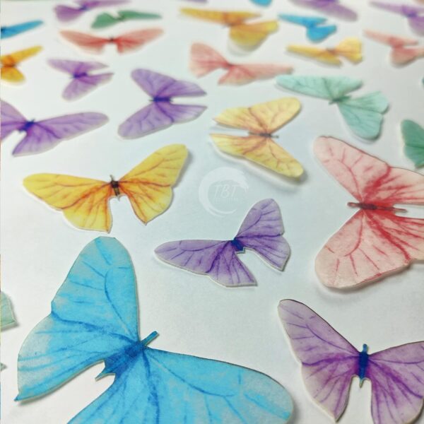 Pastel Color Medium Size Edible Pre-Cut Butterfly Wafer Paper - Image 4