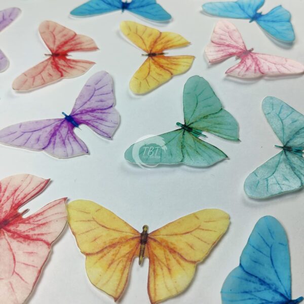 Pastel Color Big Size Edible Pre-Cut Butterfly Wafer Paper - Image 2