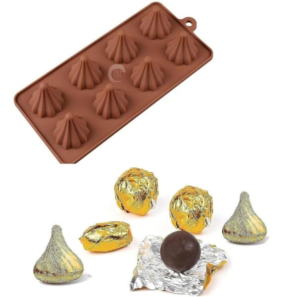 8 Cavity Silicone Modak Shape Chocolate Mold - Image 4